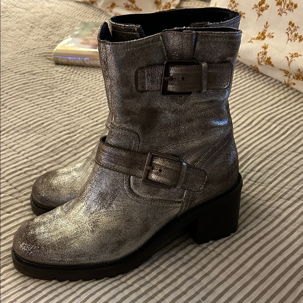 Seychelles Silver Combat Boots